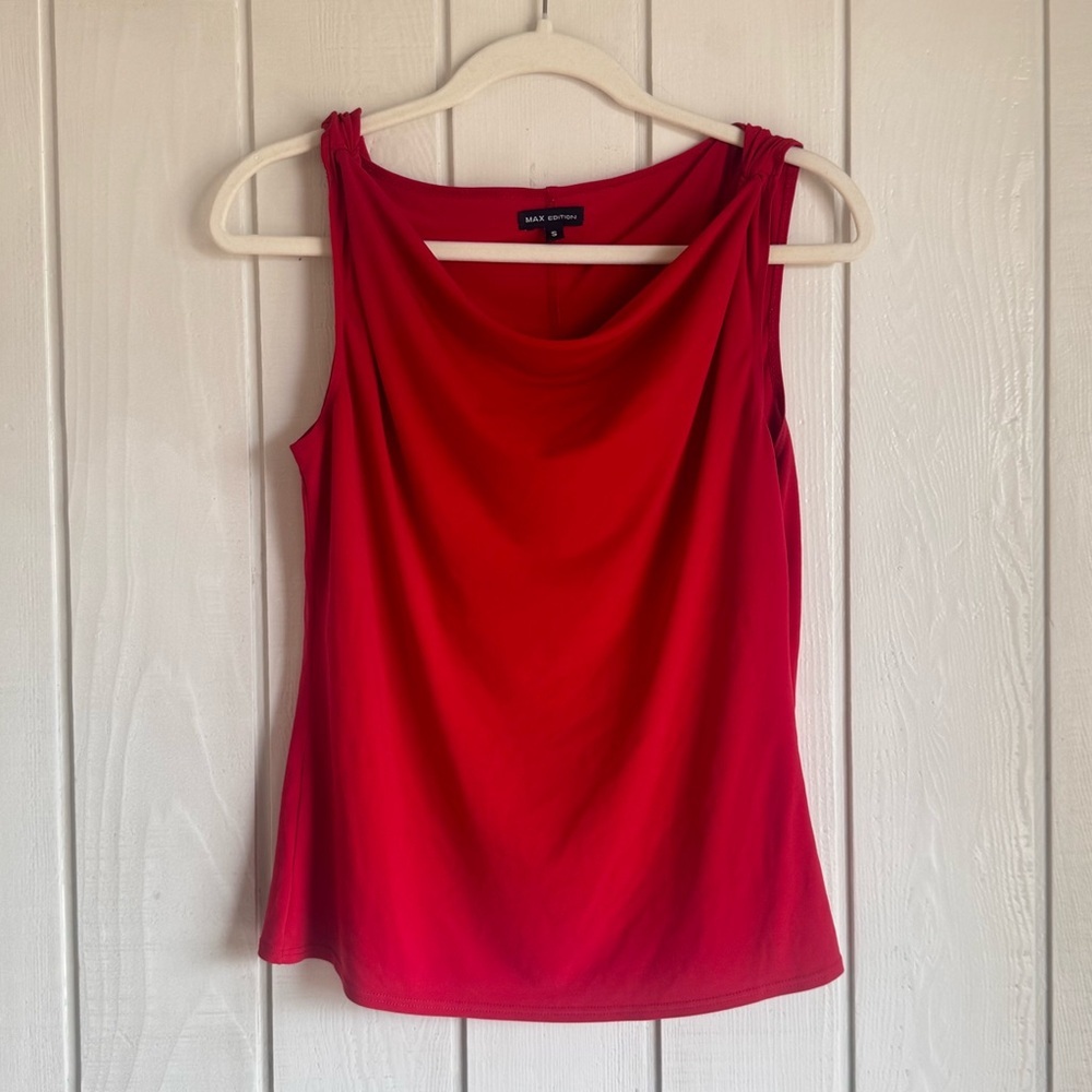 Max Edition Red Cowl Neck Top